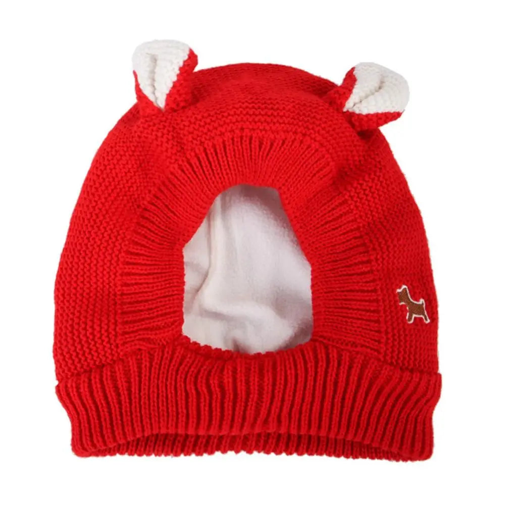 Dog Earmuffs Knitted Fleece Hat For Anxiety Relief Winter Warm