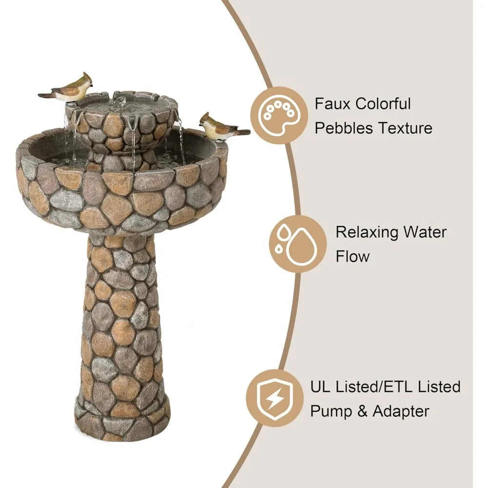 Outdoor Water Fountain With Birds