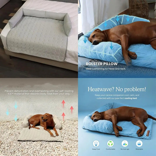 Dog Cooling Mattress With Ice Silk Surface For Pets