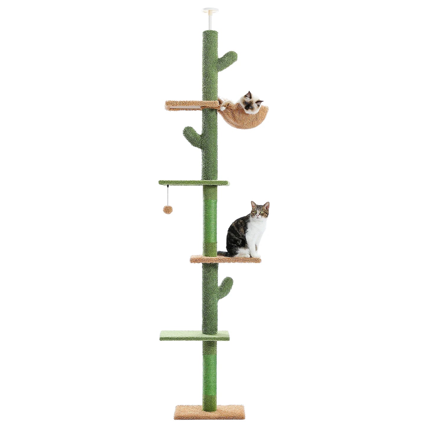PAWZ Road Cat Tree Cactus-Style 5-Tier Floor-to-Ceiling