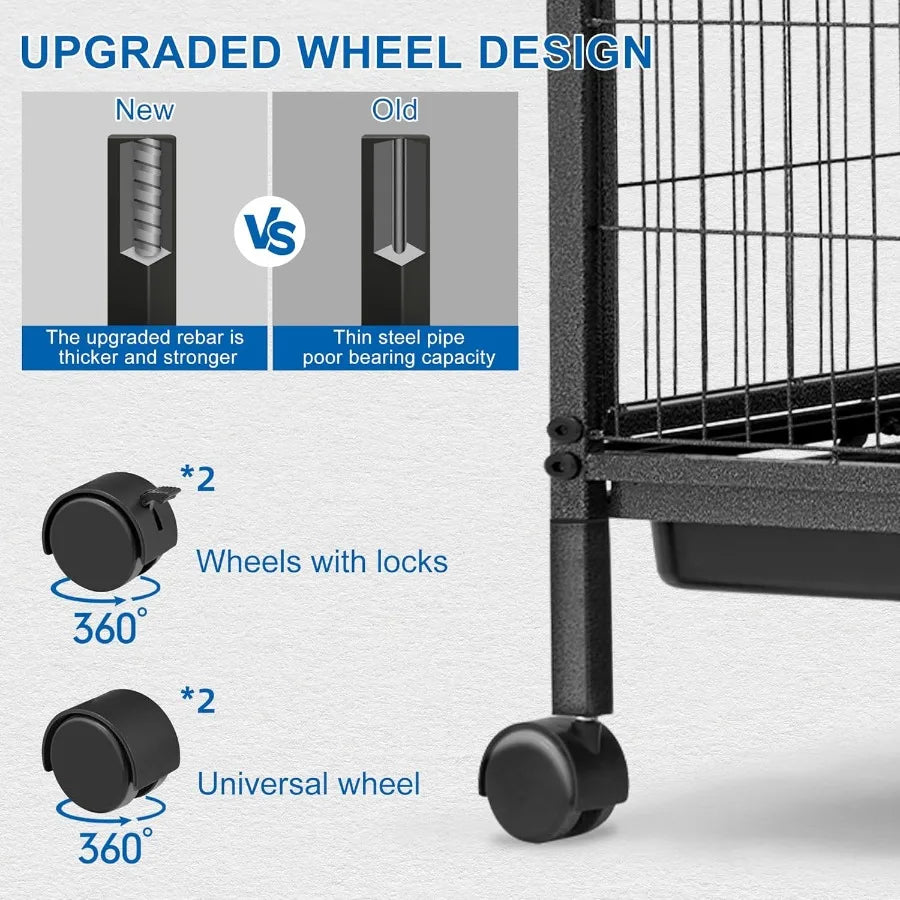 NONECN Ferret Cage Metal Four Tier With Rolling Base