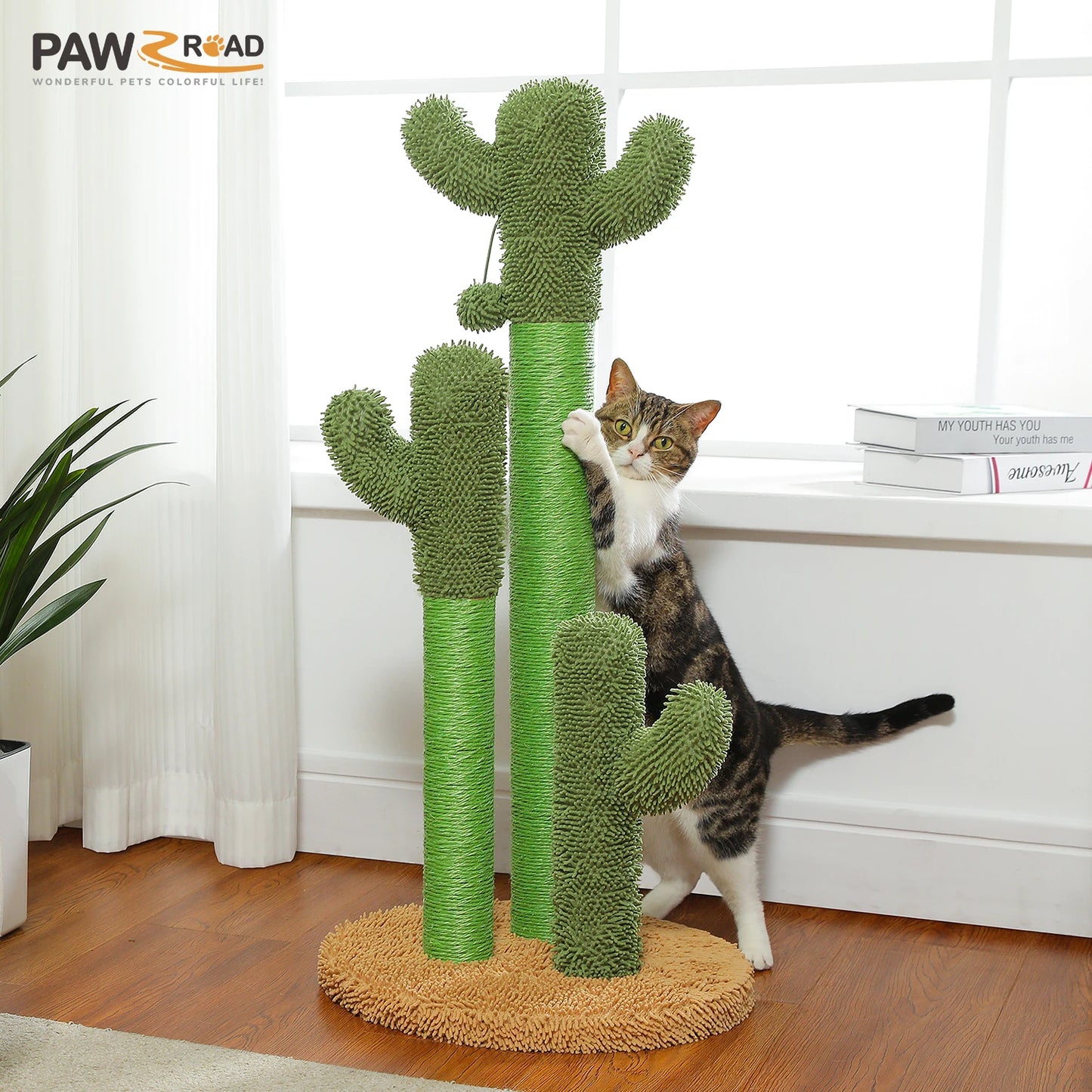 PEQULTICN Cat Tree With Cactus Design and Indoor Scratching Post
