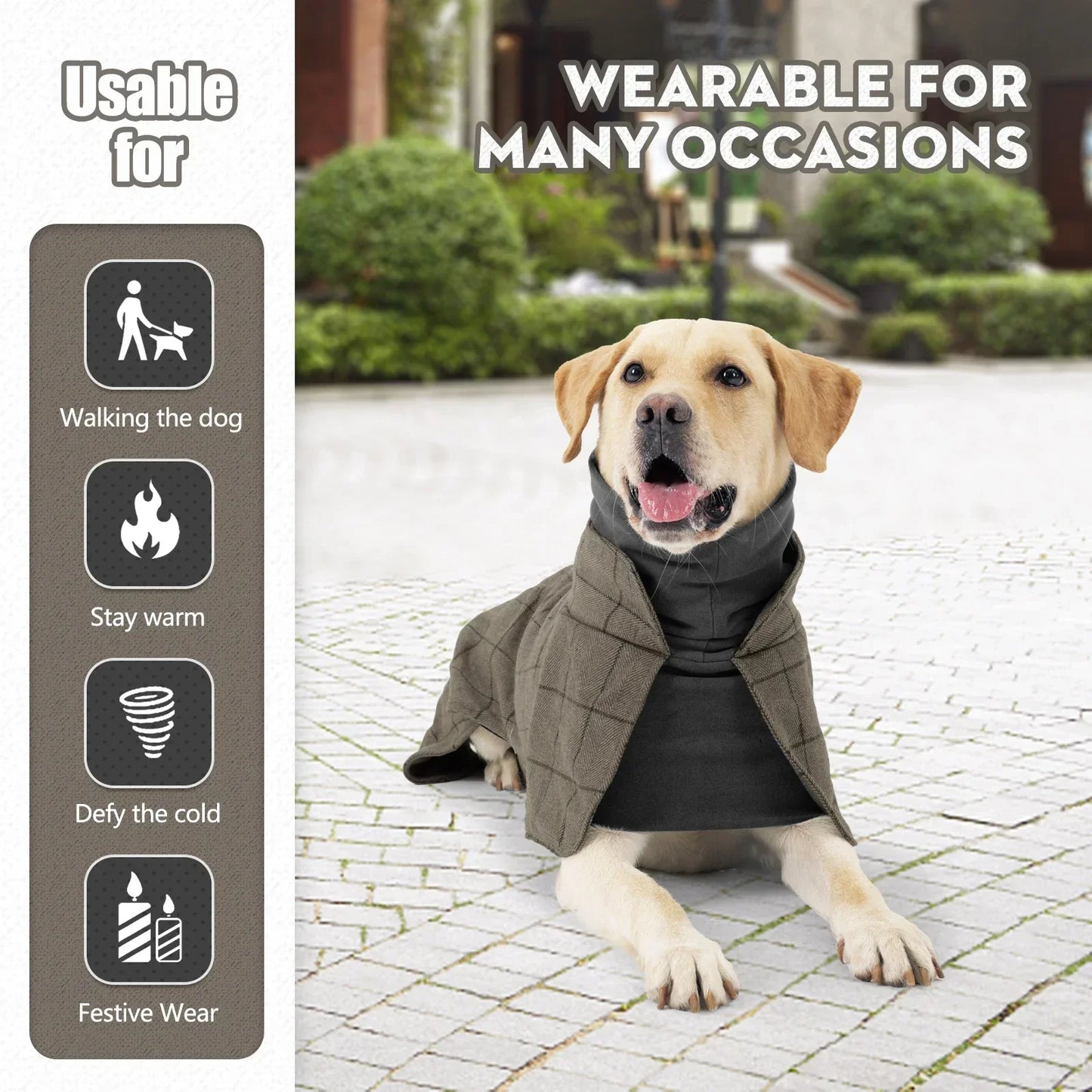 Dog Coat Waterproof Windproof Winter Warm British Plaid