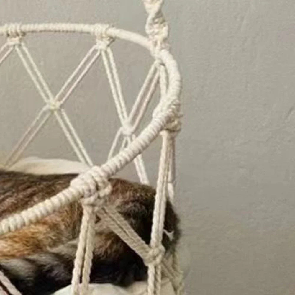 Cat Hammock Hand-Woven Cotton Bohemian Style Hanging Bed