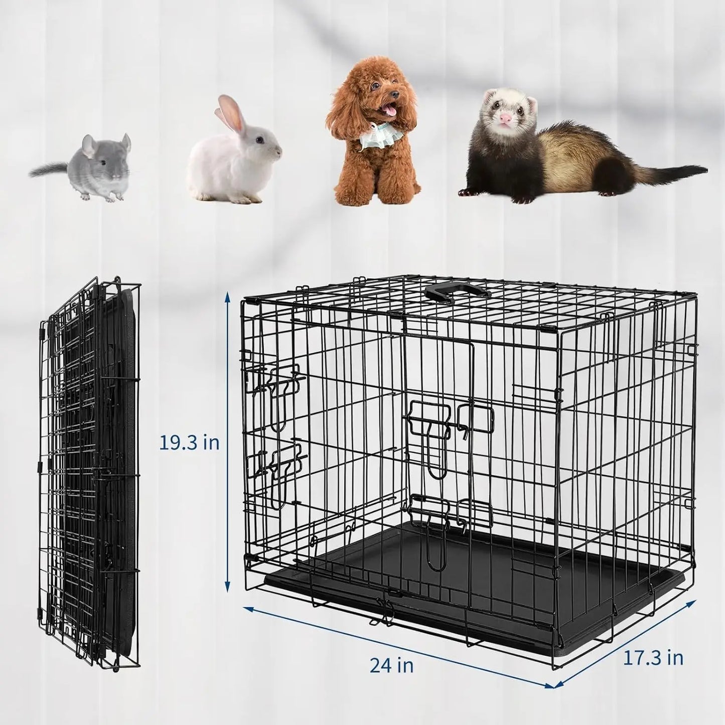 HiMISSCN Rabbit Cage Portable Foldable With Slide Out Tray