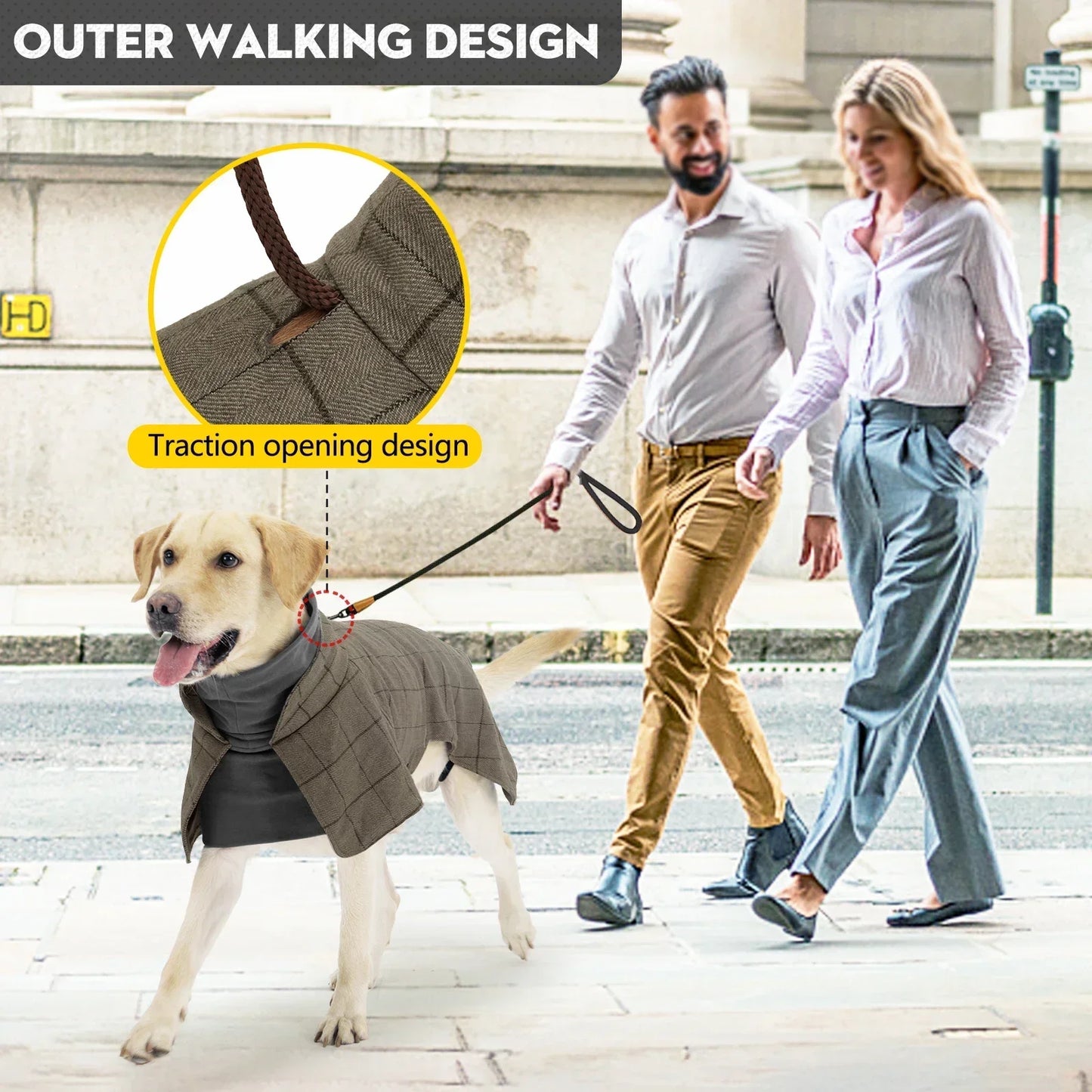 Dog Clothes Waterproof British Plaid Coat Essentials