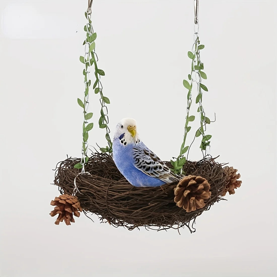 Natural rattan bird cradle - suitable for parrots, parrots, peacocks and small parrots - comfortable perching toys, pet bird