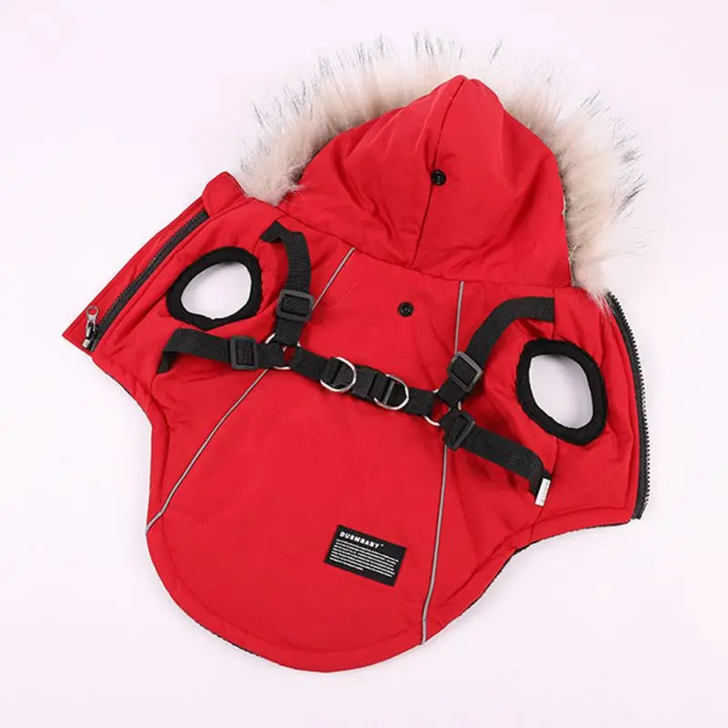 Dog Jacket Harness Winter Coat For Pets Cozy Warm Cotton