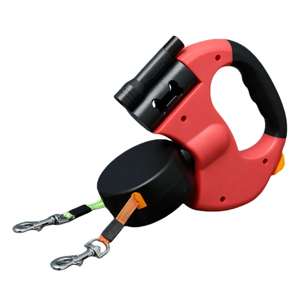 Alloet Dog Leash Double Headed Traction Rope With LED