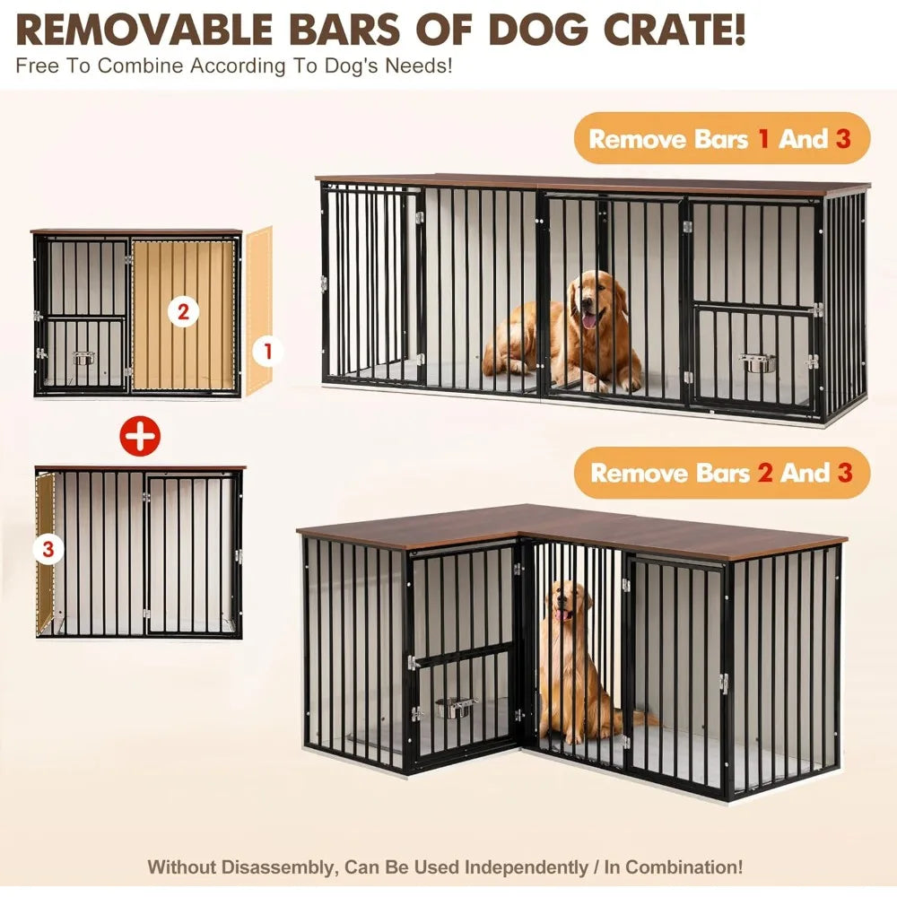 Dog Crate Furniture Heavy Duty Indoor Kennel With Dividers