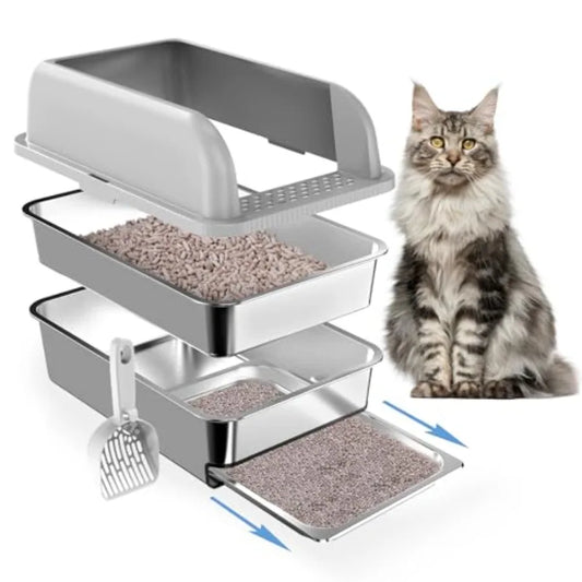 Litter Box Enclosed With Lid And Sifting Drawer Pan